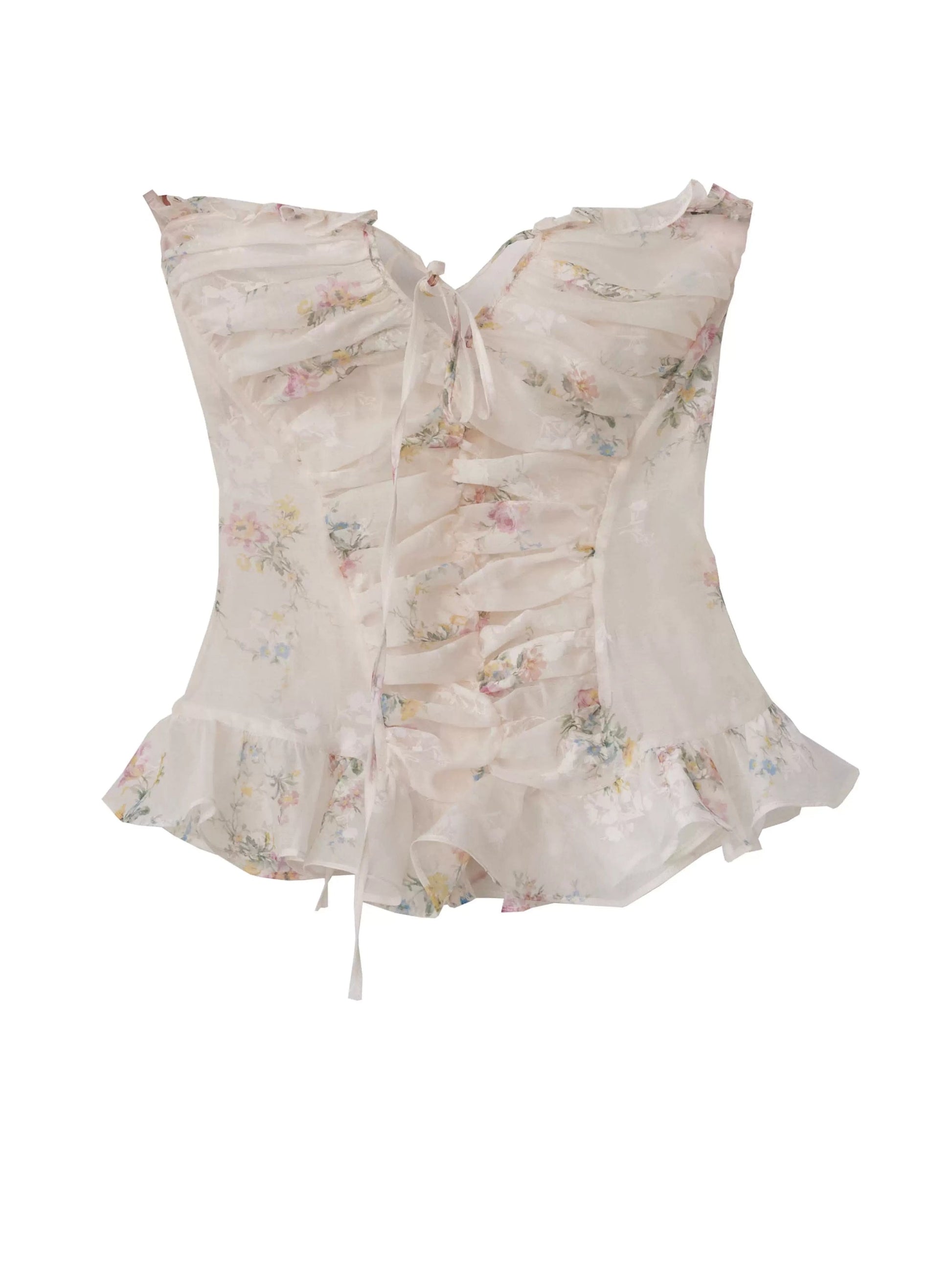 Vintage Floral Peplum Tank Top