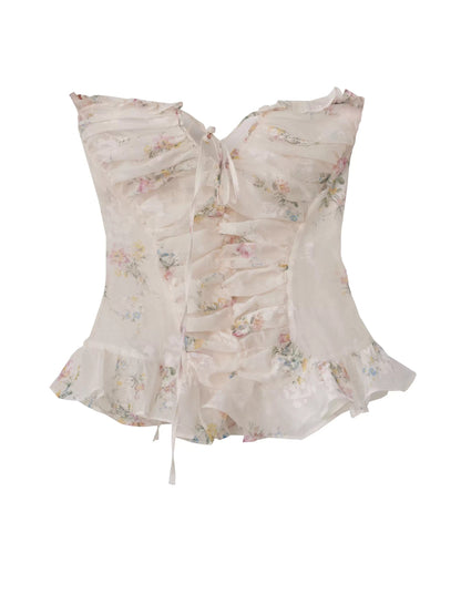 Vintage Floral Peplum Tank Top