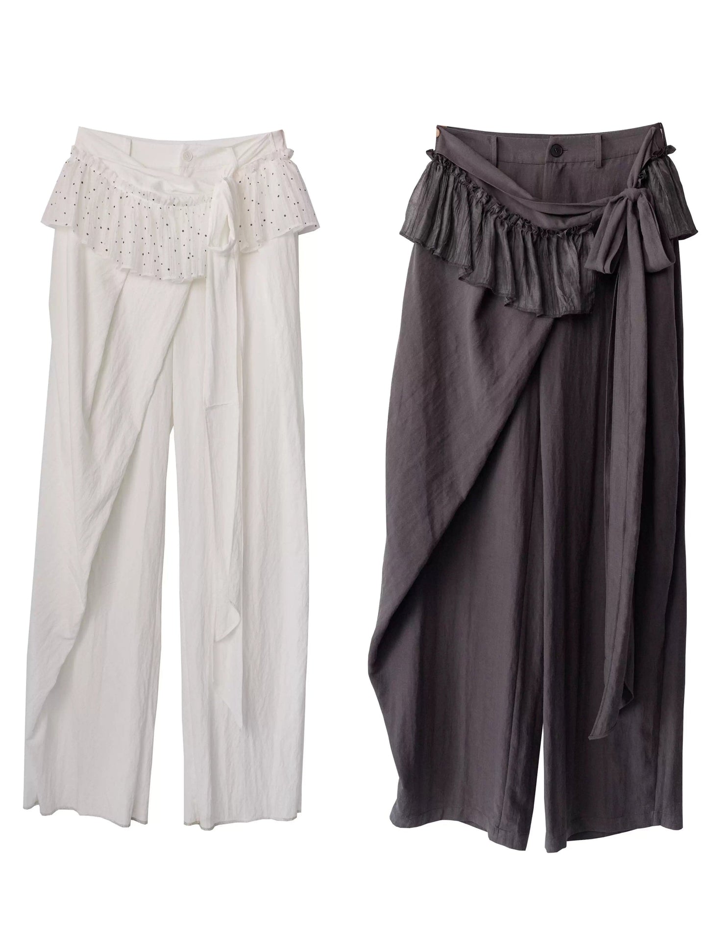Lace-Trimmed Wide-Leg Culottes