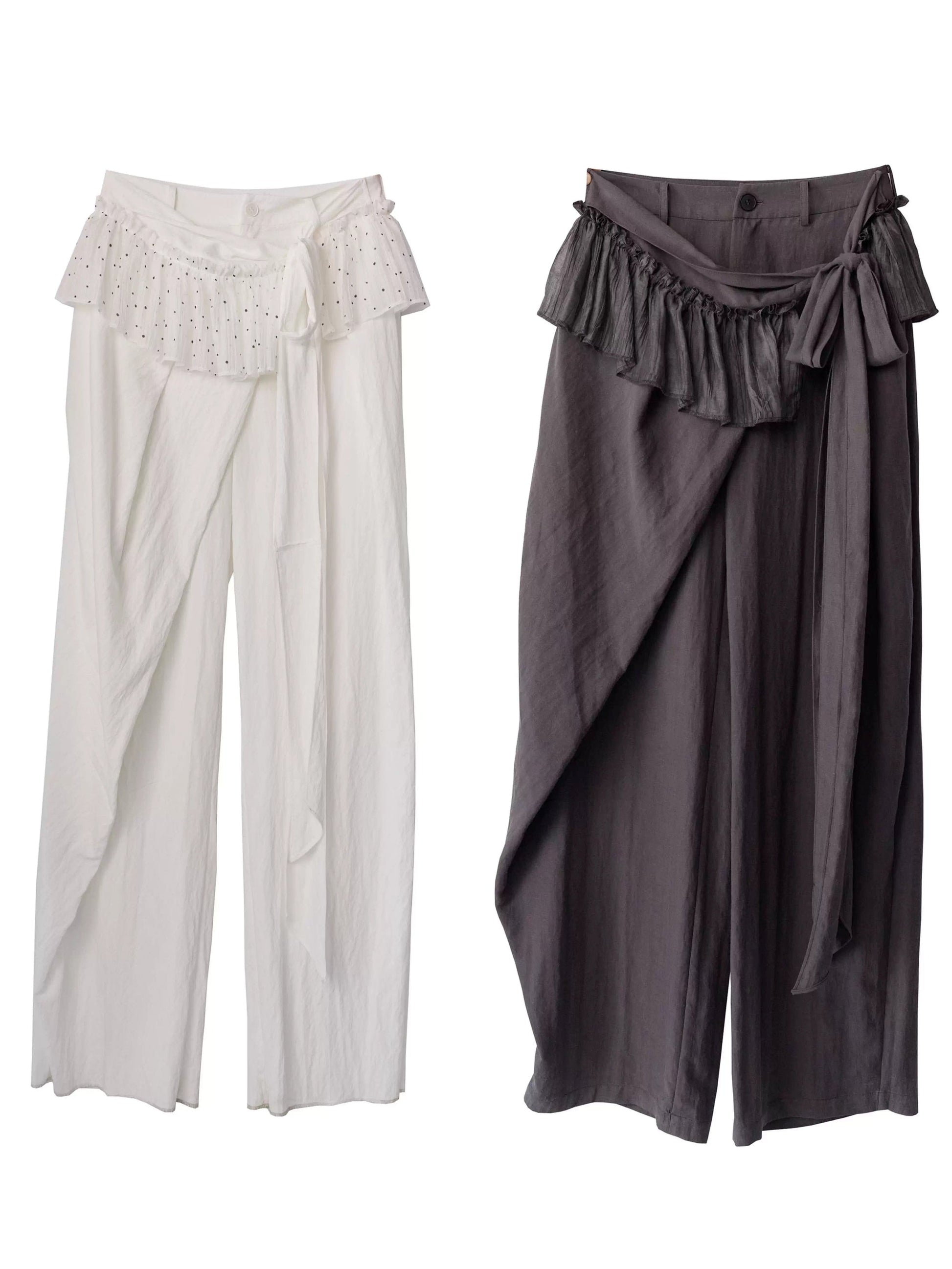 Lace-Trimmed Wide-Leg Culottes