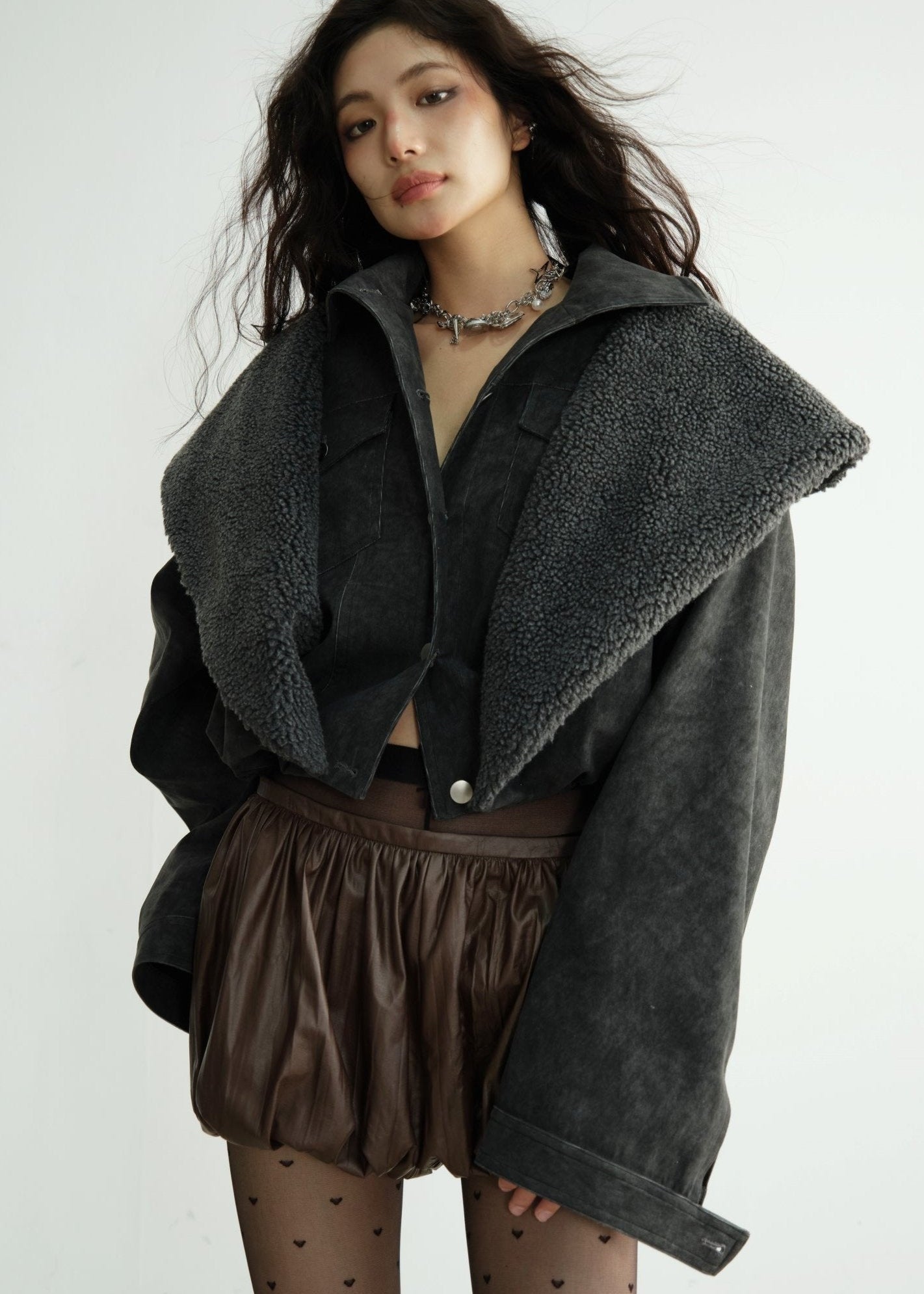 Fake Two-Piece Cropped Jacket