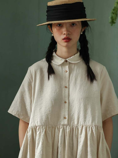 Jacquard Doll Collar Shirt Dress【s0000006916】