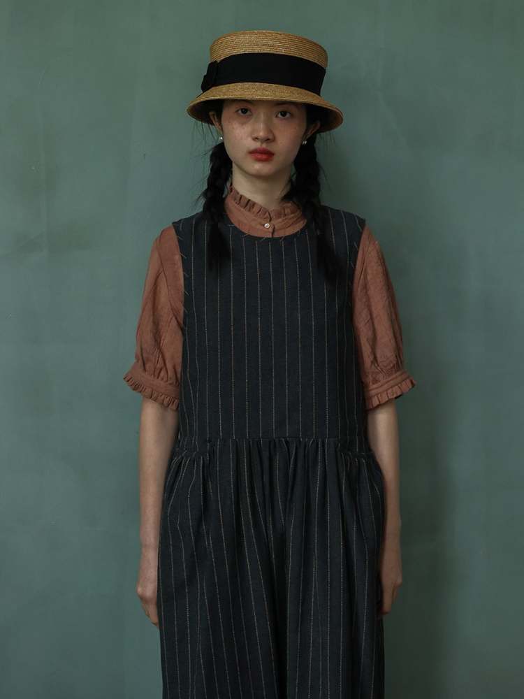 Stripe Sleeveless A-Line Dress【s0000006922】