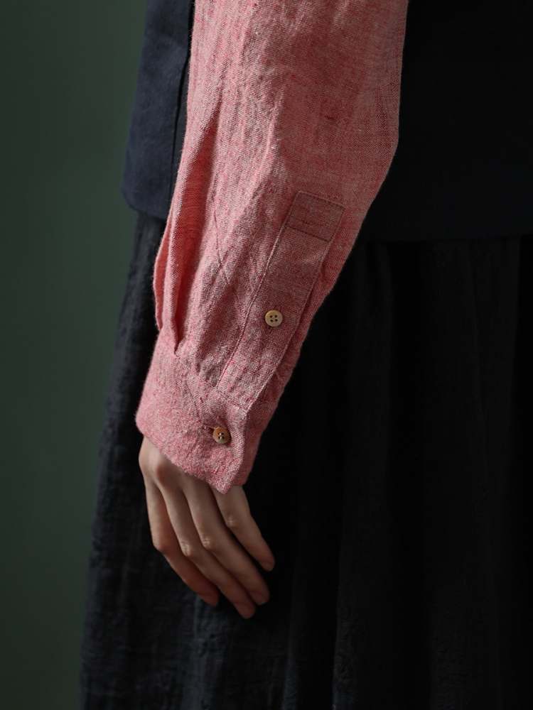 Yarn-Dyed Linen Niche Lace Shirt【s0000006908】