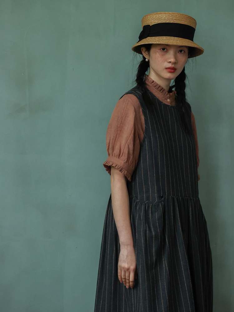 Stripe Sleeveless A-Line Dress【s0000006922】