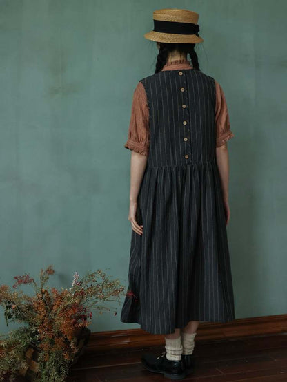 Stripe Sleeveless A-Line Dress【s0000006922】