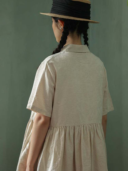 Jacquard Doll Collar Shirt Dress【s0000006916】