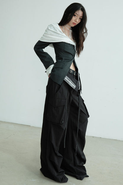 Elegant Color Clash Blazer Top