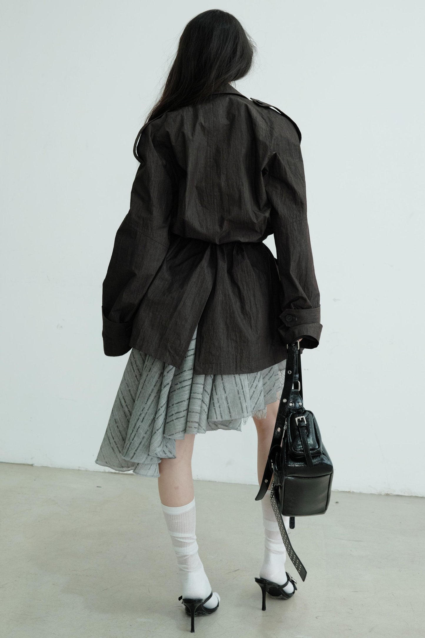 Romantic Gray Half Skirt