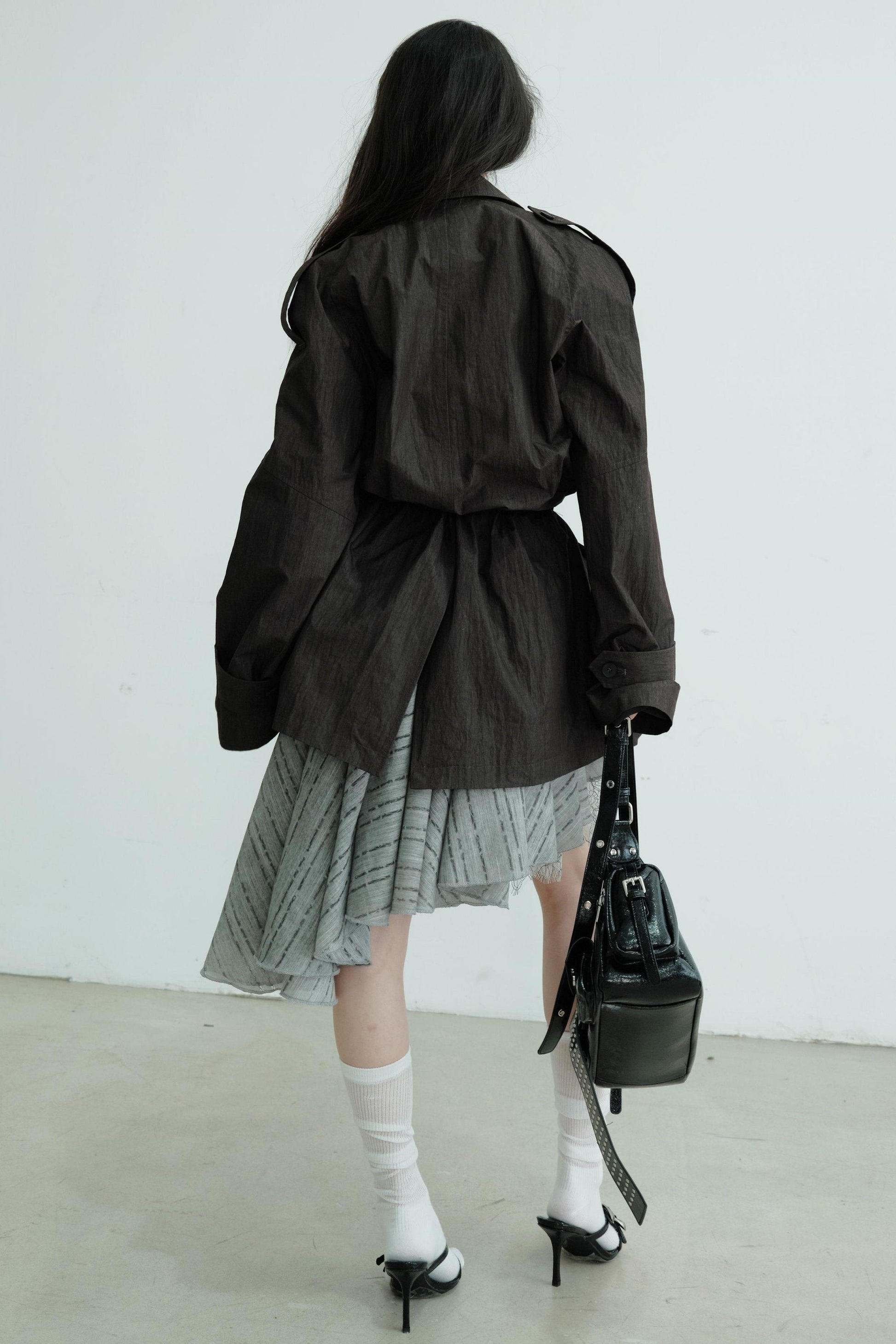 Romantic Gray Half Skirt