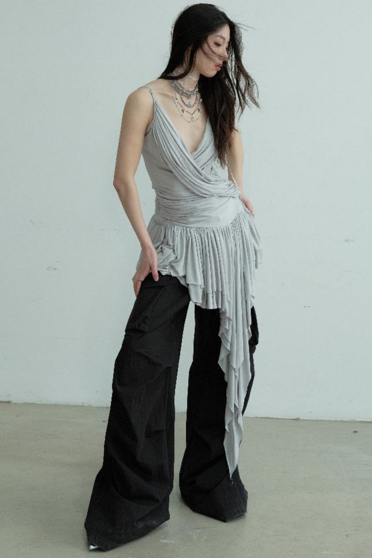 Elegant Pleated Peplum Vest