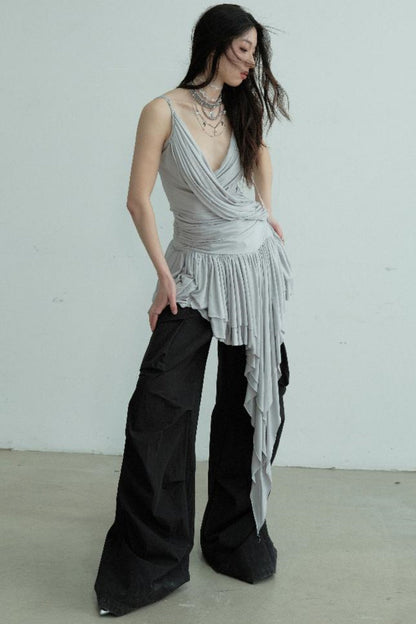 Elegant Pleated Peplum Vest