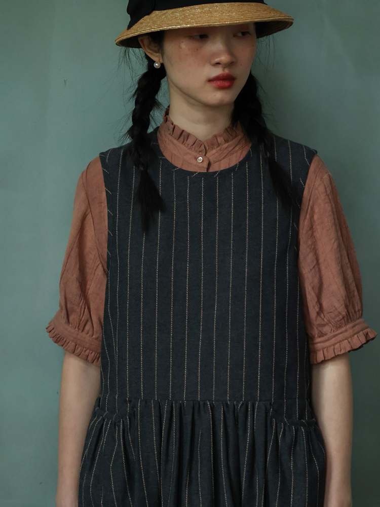 Stripe Sleeveless A-Line Dress【s0000006922】