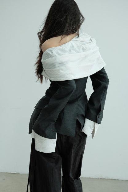 Elegant Color Clash Blazer Top