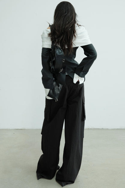 Elegant Color Clash Blazer Top