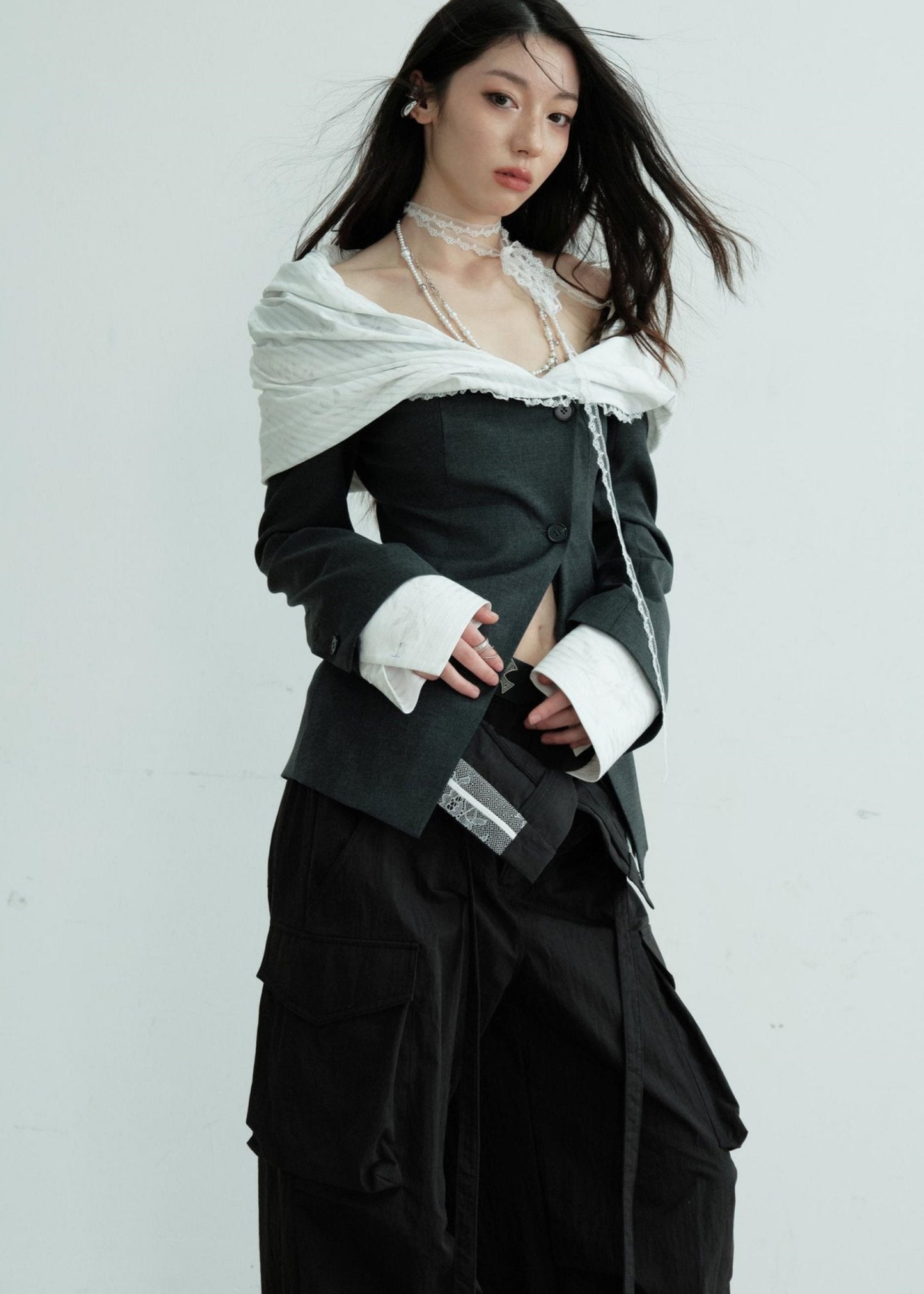 Elegant Color Clash Blazer Top