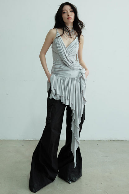 Elegant Pleated Peplum Vest