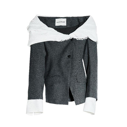 Elegant Color Clash Blazer Top