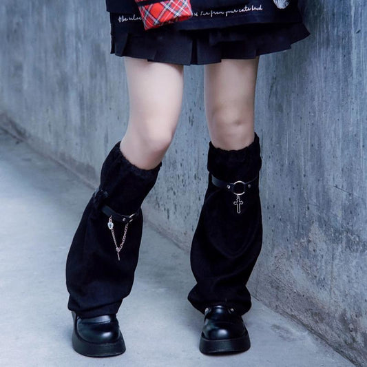 Strange Sugar - Handmade Suede Leather Buckle Gothic Leg Cover