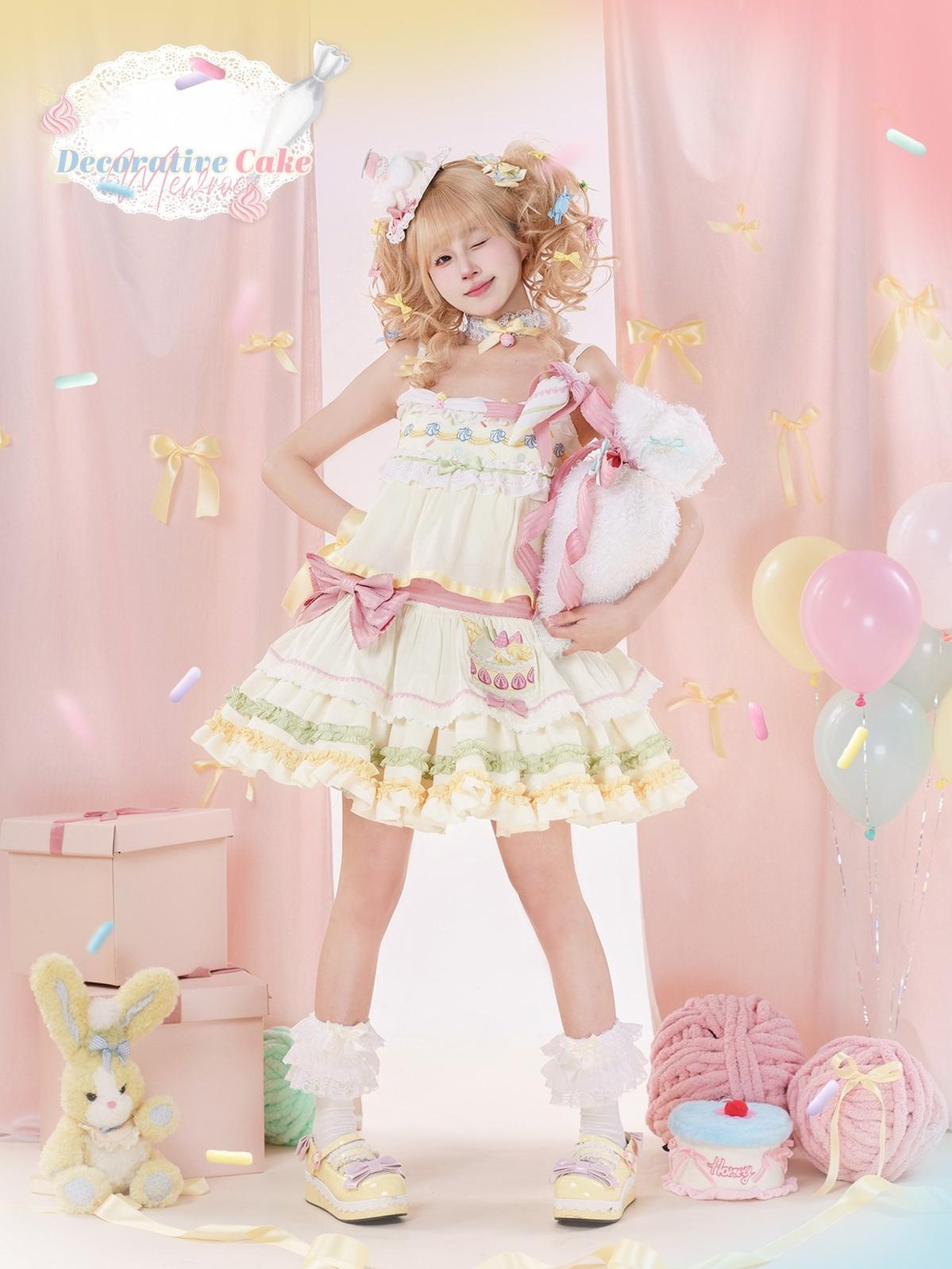 Mewroco - Decorative Cake - Sweet Lolita JSK Camisole Jumper Dress