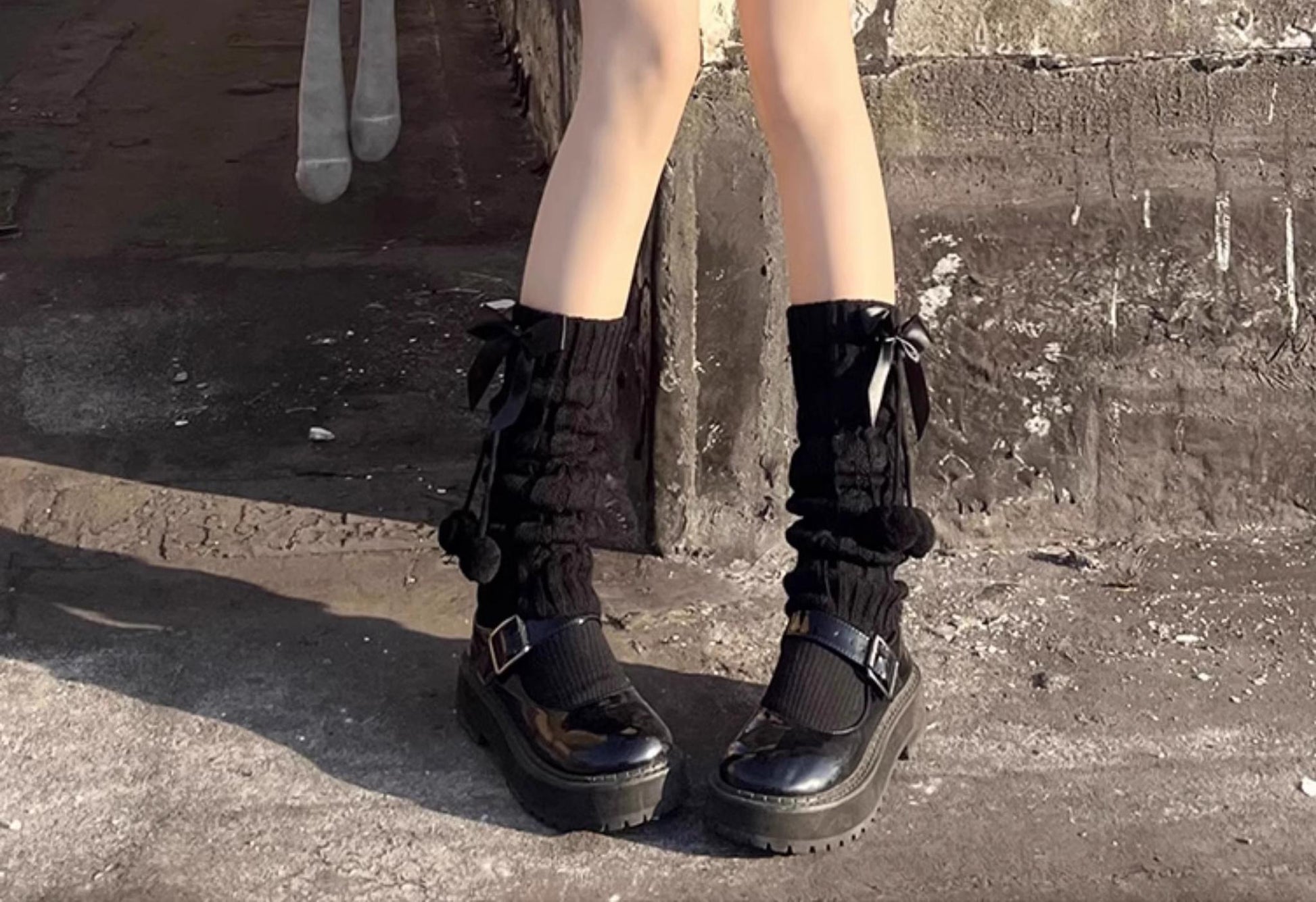 Hua Nai Cat - Cute Lolita Leg Warmers Winter Knitted JK Pile Socks