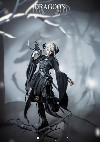Wuyuzhe - Dragoon Knight 3.0 Version - Western Fantasy Style Lolita Irregular Skirt Set Lolita Vest