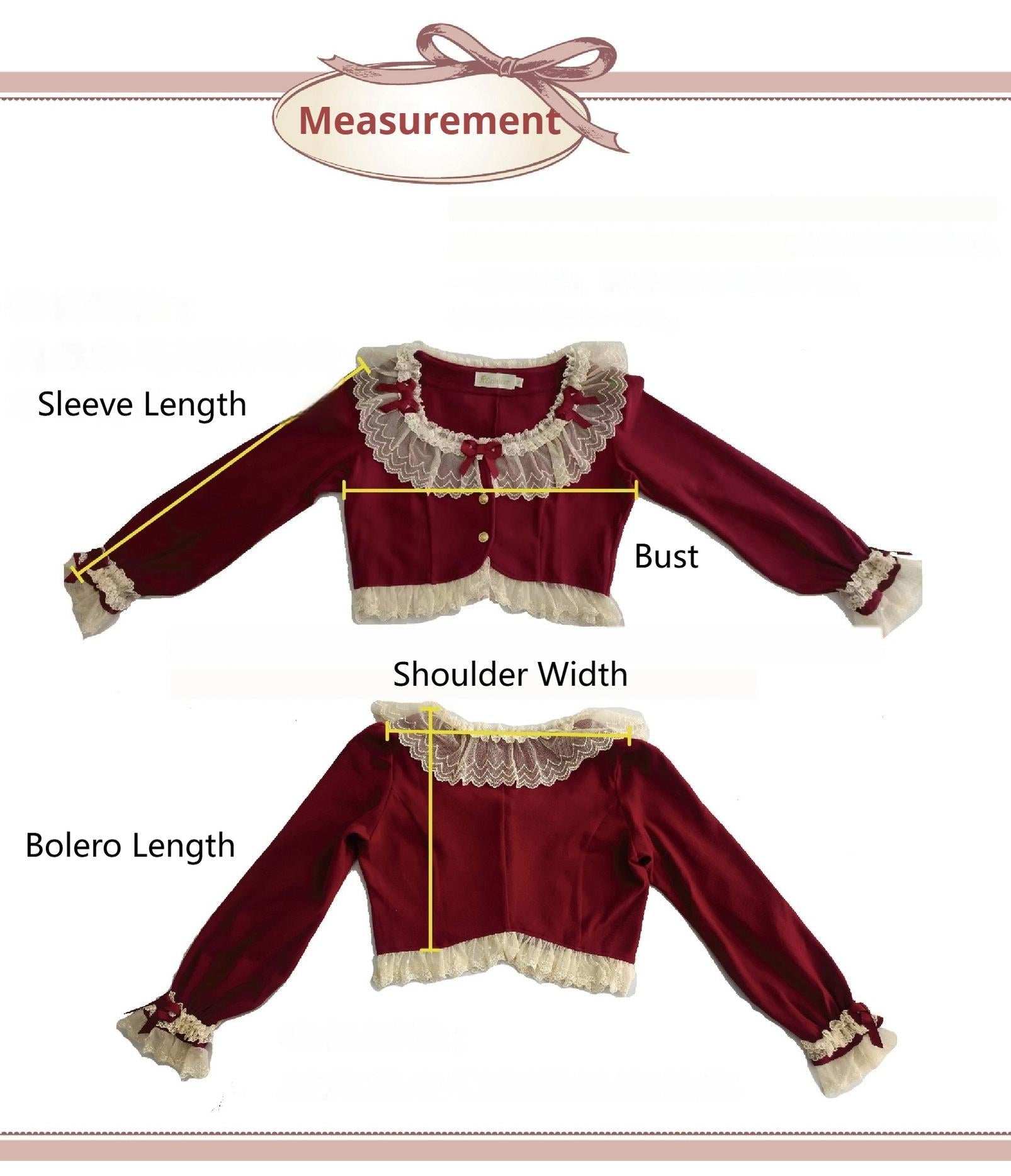 Unideer - Prelude - Elegant Lolita Bolero Jacket with Lace Ruffle Frill