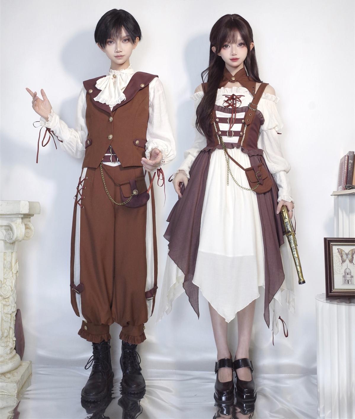 Letters from Unknown Star - Pirate Guide - Vintage Lolita Suit Vest JSK Dress