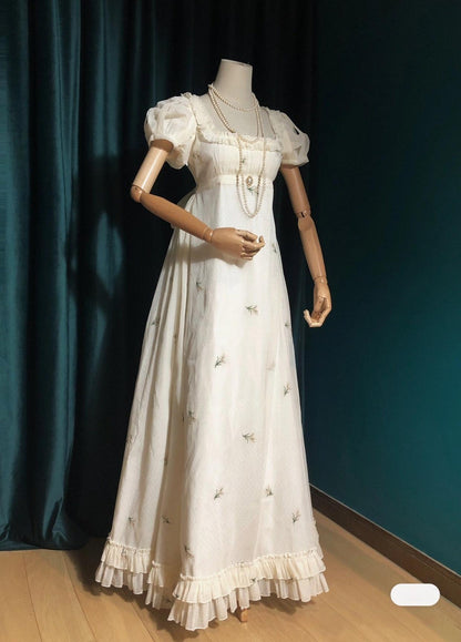 Surface Spell - Spring Rendezvous - Vintage Lolita OP Dress Embroidered Empire Waist Dress