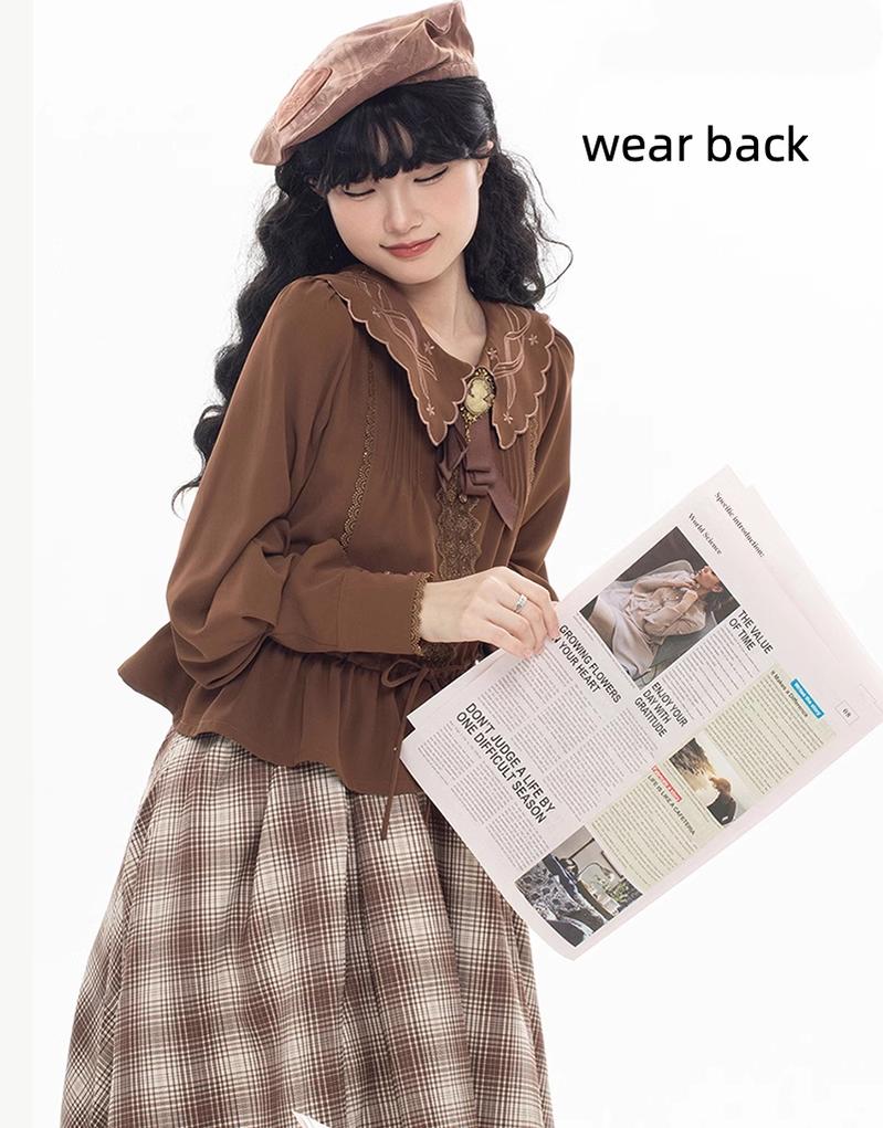 ZeeYe - Night Rose - Classic Lolita Shirt Double Layer Bow Embroidered Versatile Blouse