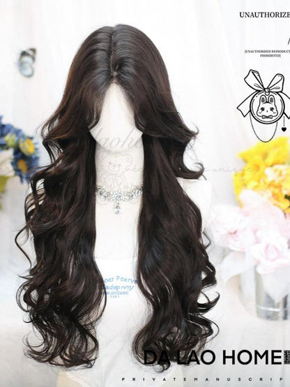 Dalao Home - Flower Season - 70 CM Lolita Wig Long Curls Eight Character Bangs