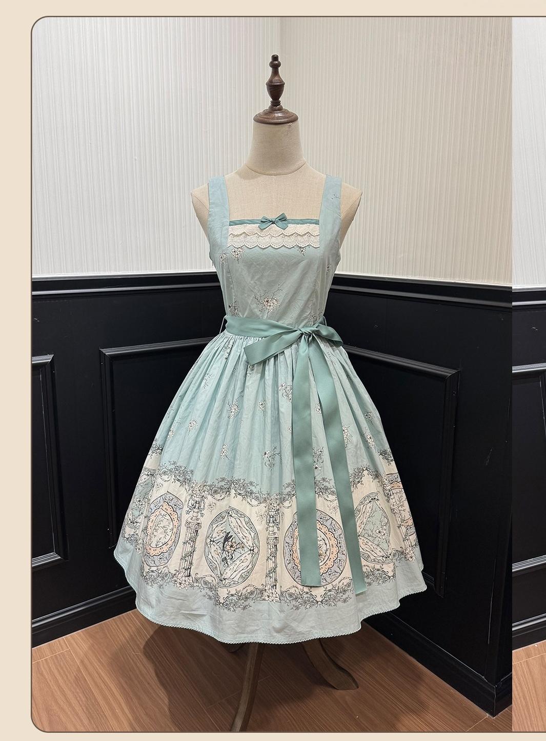 DreamWhale - Small Porcelain Plate - Classic Lolita JSK Printed Dress