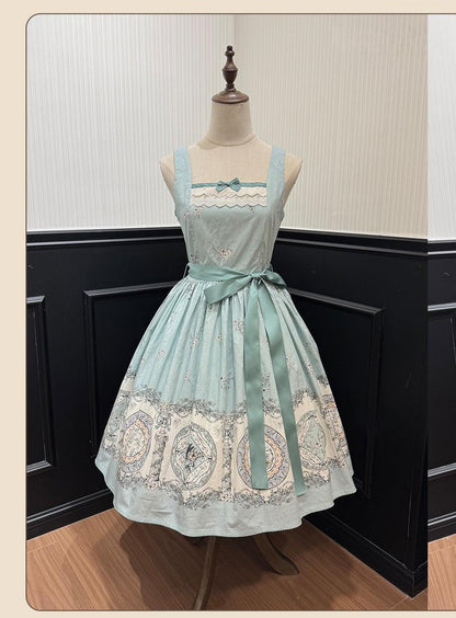 DreamWhale - Small Porcelain Plate - Classic Lolita JSK Printed Dress