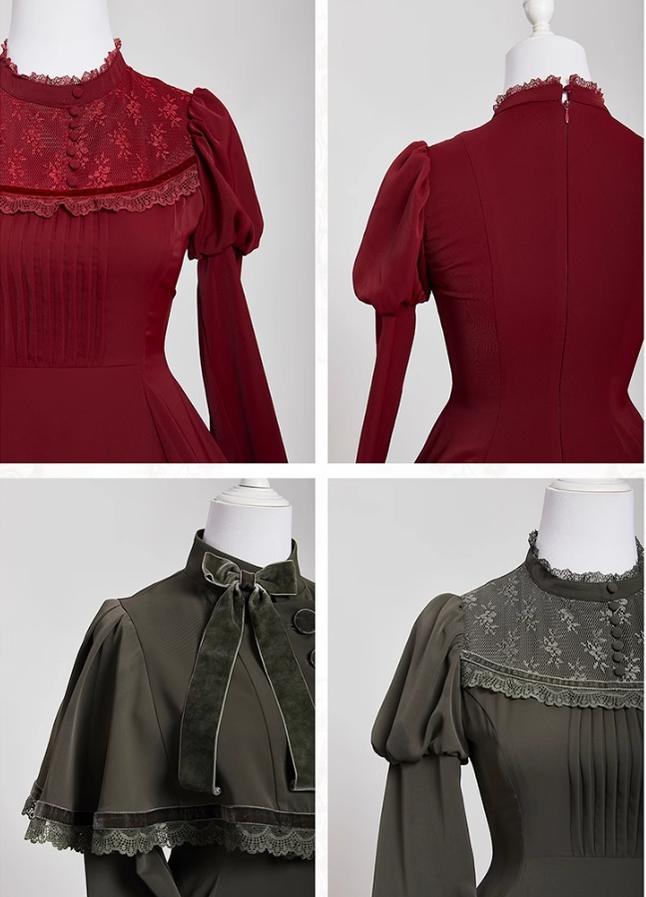 KINOKOKO - Aslan Blessings - Classic Lolita OP Seven-panel Slim Fit Dress with Cape