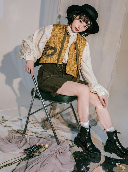 ZJstory - Gilded Age - Vintage Lolita Vest Suit Oil Painting Style Skirt Coat