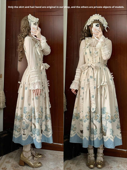 DreamWhale - Floral and Bird Series - Classic Lolita JSK Suit Floral Print Dress