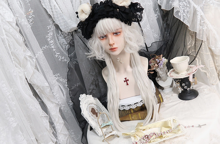 Pippi Palace - Lolita Curly Wig White Braid Wig