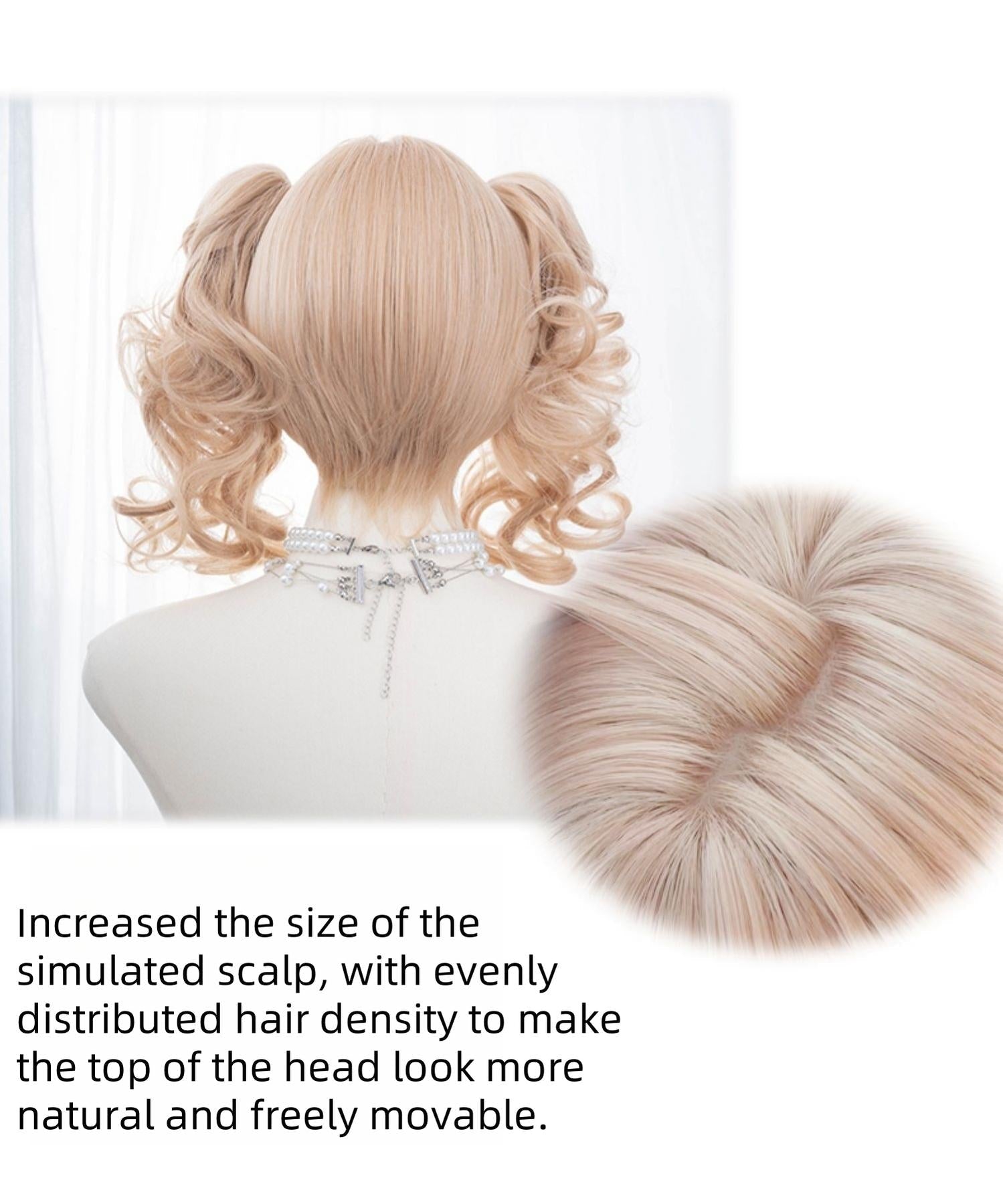 Alicegarden - Doll-like Lolita Bob Wig with Detachable Curly Ponytail