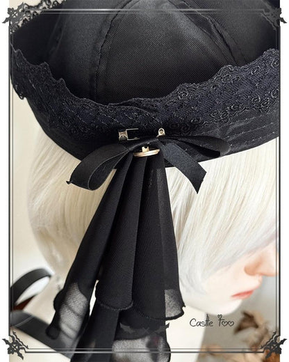 CastleToo - Black Moonlight - Ouji Lolita Chiffon Shirt Outfit
