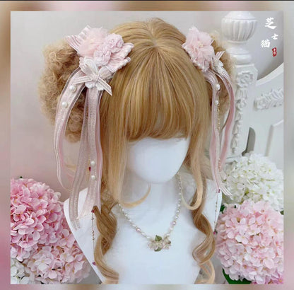 Cheese Cat - Kawaii Lolita Brooch Cherry Pearl Necklace