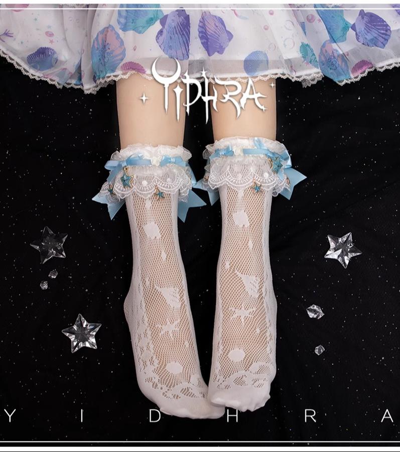 Yidhra - Lolita Ankle Socks Detachable Sock Cuffs With Bow/Pendant