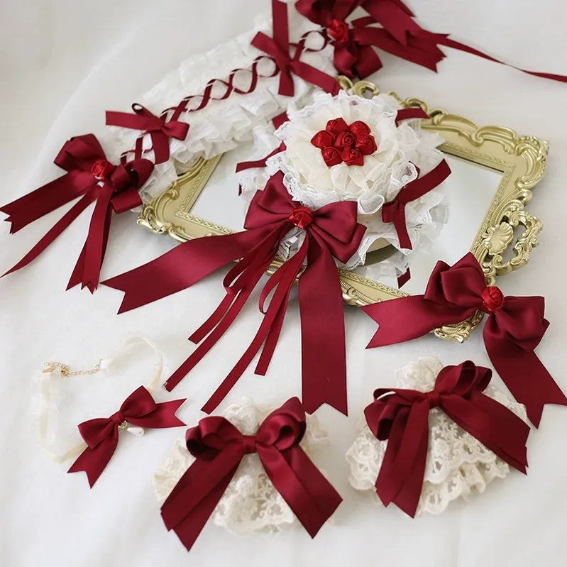 Xiaogui - Elegant Lolita Hairband Dark Red Headwear