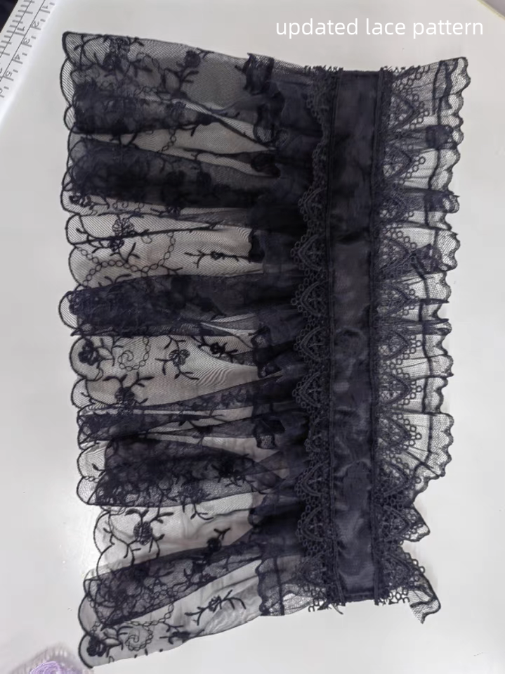 Sweet Jelly Lolita - Gothic Lolita Headband Black Bow Lace Hair Accessory