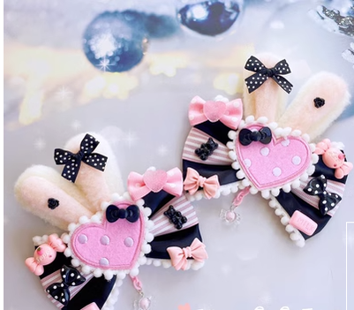 Sweetheart Endless - Sweet Lolita Lace Rabbit Ears Cuffs Multicolor