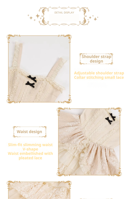 With PUJI - Music Box - Classic Lolita JSK Suit Ballet Cake Skrit