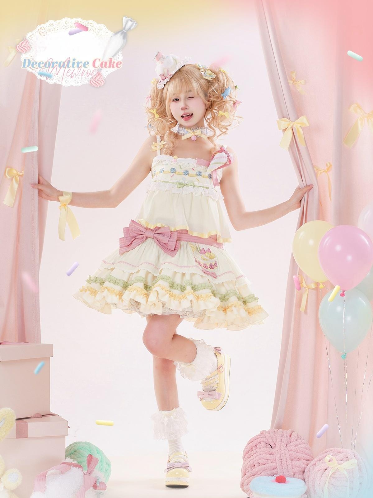 Mewroco - Decorative Cake - Sweet Lolita JSK Camisole Jumper Dress