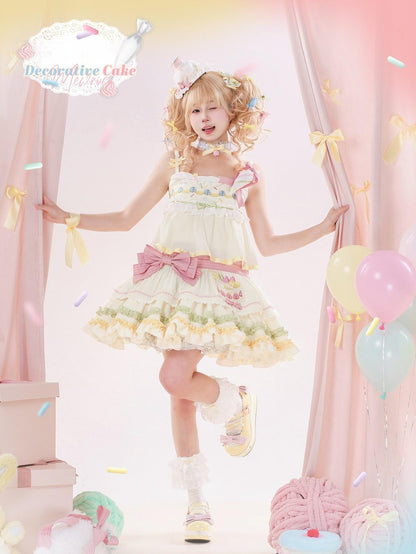 Mewroco - Decorative Cake - Sweet Lolita JSK Camisole Jumper Dress