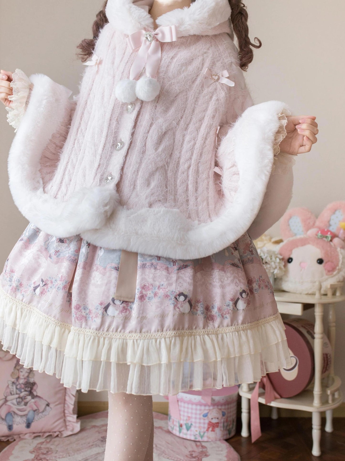 MIST - Sweet Bliss - Sweet Lolita Cape Winter Lolita Sweater Coat