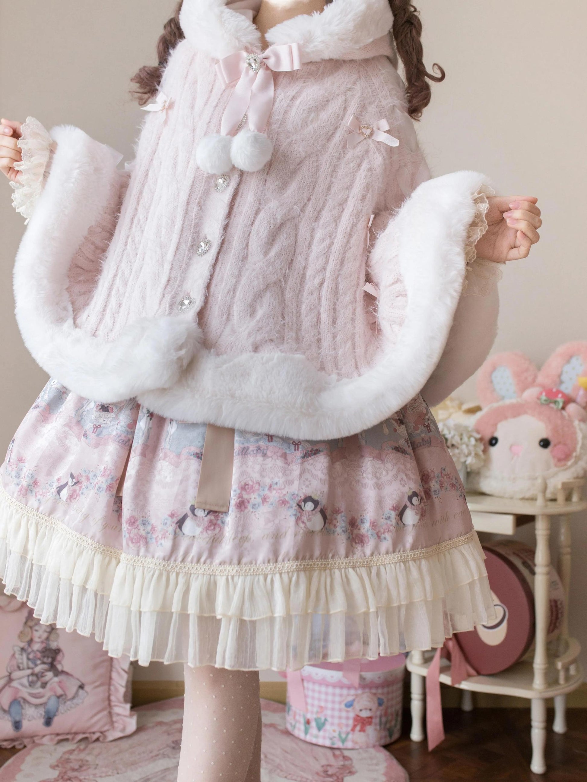 MIST - Sweet Bliss - Sweet Lolita Cape Winter Lolita Sweater Coat