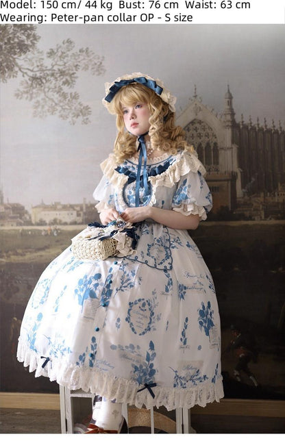 NanShengGe - Mulberry Poem - Country Lolita Printed Dress with Cardigan Set